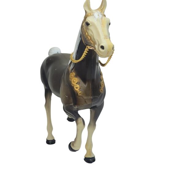 8" Vintage Model Horse Painted Mane & Tail With Chain Bridle - Picture 3 of 14